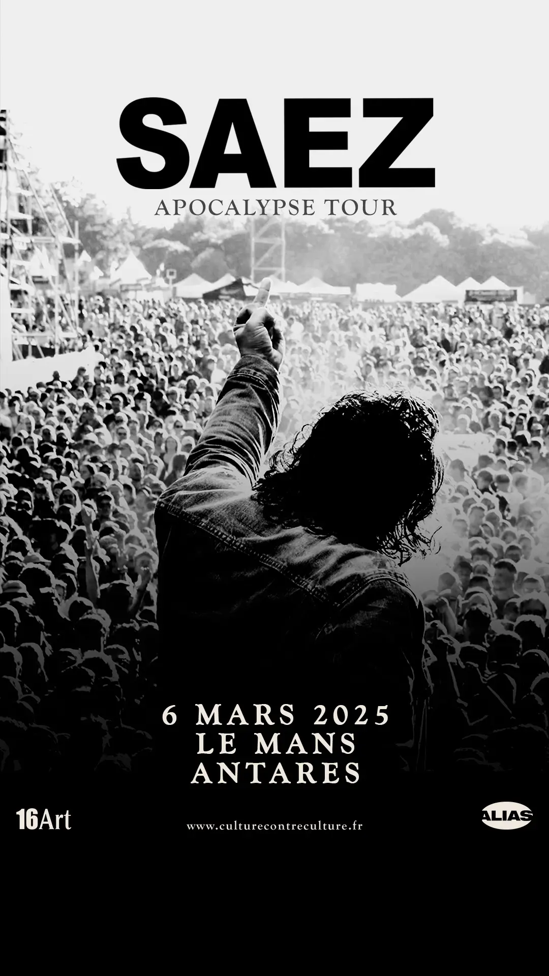 SAEZ - Affiche concert - Le Mans - 6 mars 2025